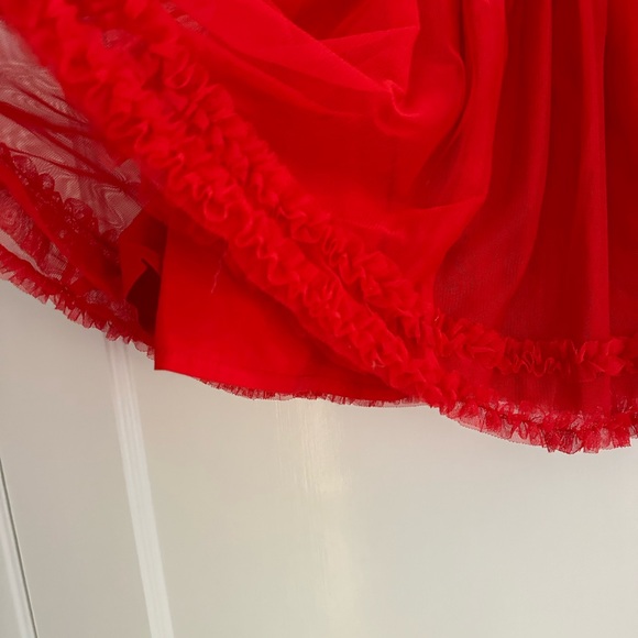 Mini Boden Gorgeous Red Velvet polka dot dress holiday 7-8 - Picture 6 of 6